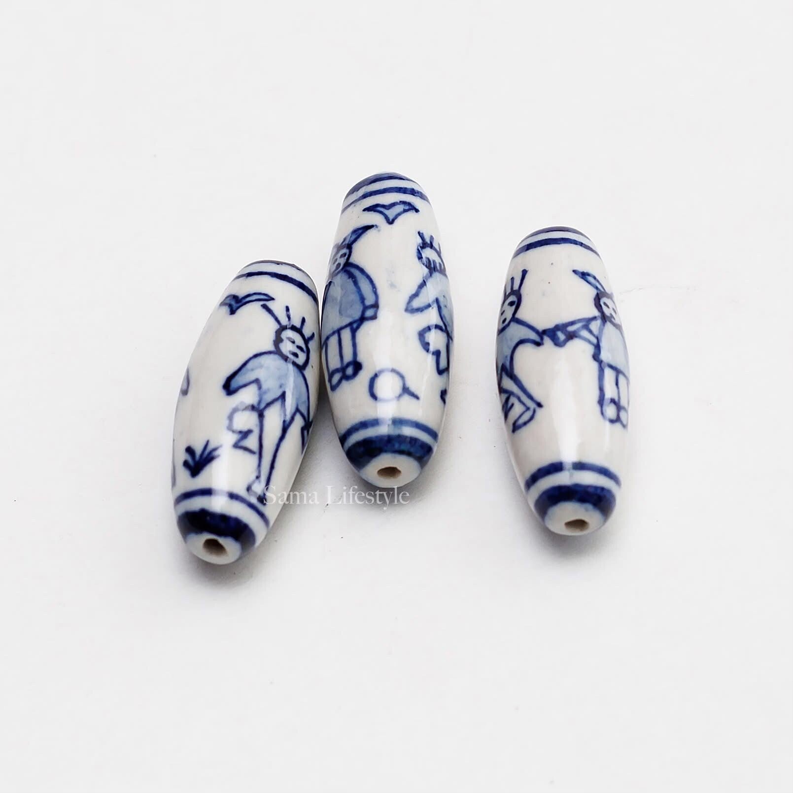 Delfs blauw - porceleinen kindjes | per 3 stuks