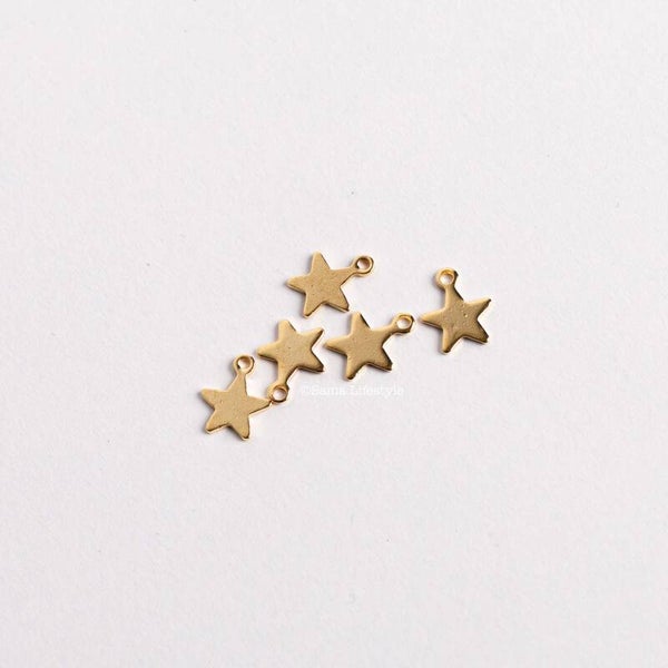 RVS - Stainless steel golden star | 5 stuks