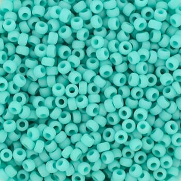Miyuki rocailles 11/0 - Opaque matte turquoise green | per 5 gram