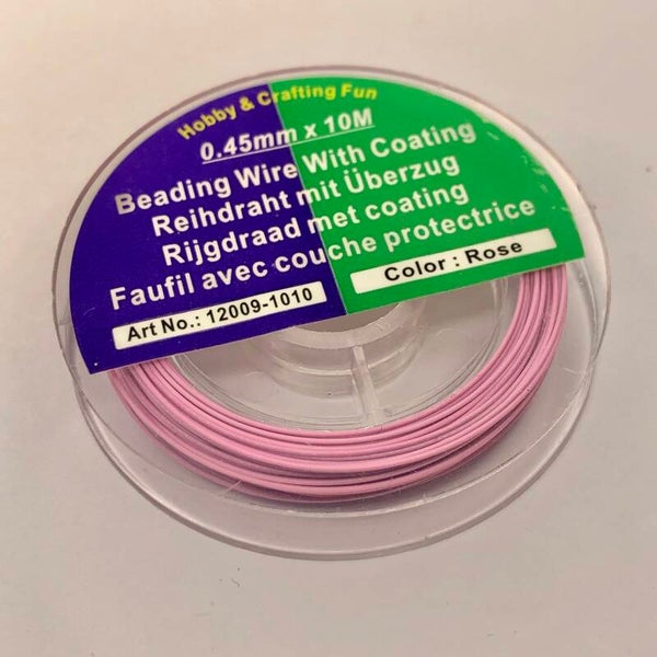 Gecoat staal draad - licht roze | spoel 10meter