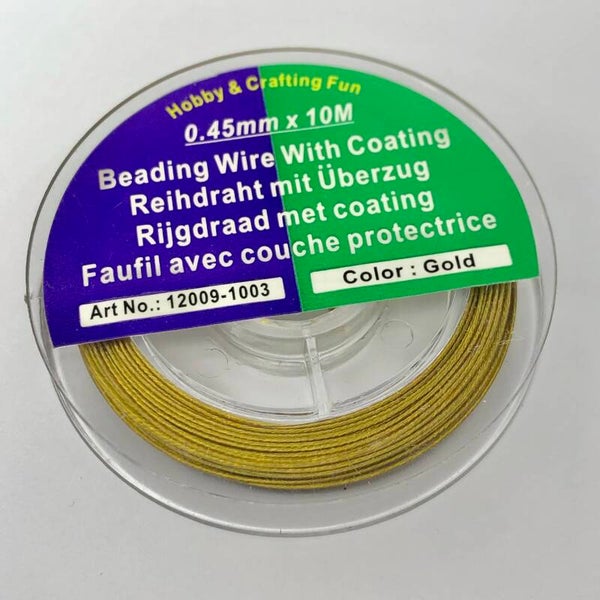 Gecoat staaldraad - gold | spoel 10meter