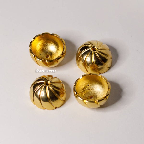 Kralenkap - goud metaal 18mm | per 4 stuks