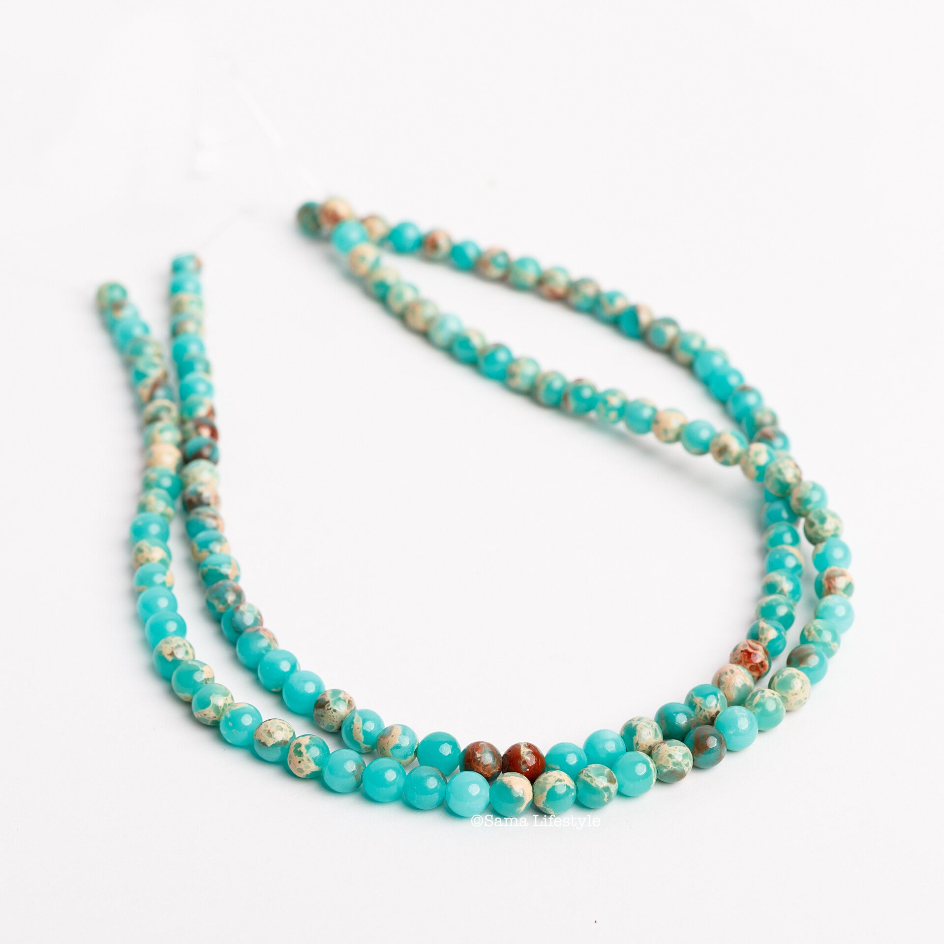 Groen synthetisch Imperial jasper 6mm | per streng