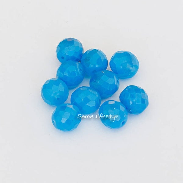 Tsjechisch glas - 14mm blauw facet kralen | per 10 stuks
