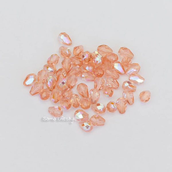 Tsjechisch glas - roze transp. Druppels 8mm BUDGET | per 25 gram