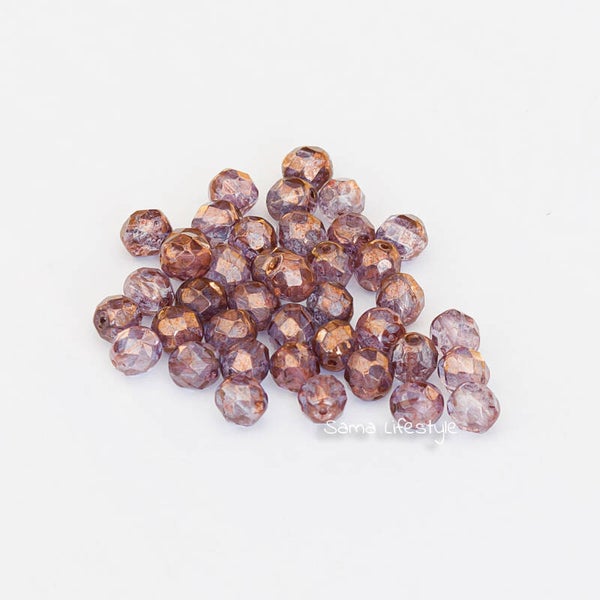 Tsjechisch glas - paars gemêleerd 8mm | per 25 gram