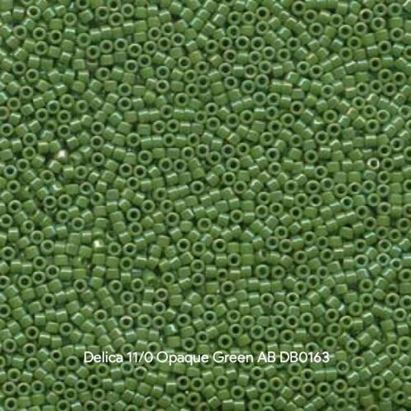Miyuki Delica 11/0 -  Opaque Green AB DB0163 | per 5 gram