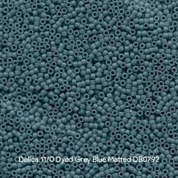 Miyuki Delica 11/0 - Dyed Grey Blue Matted DB0792 | per 5gram