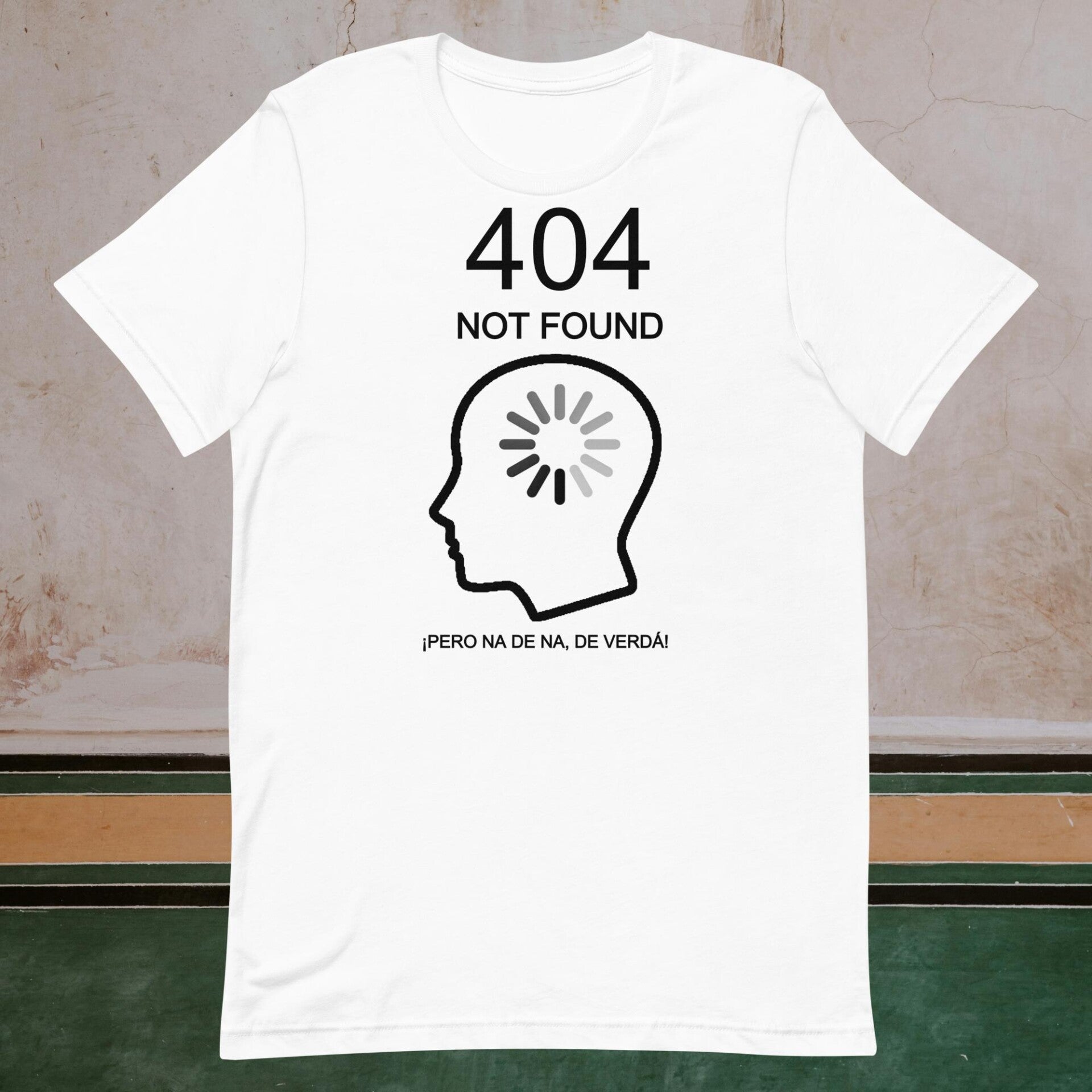 Camiseta negra manga corta cabeza hueca error 404 not found