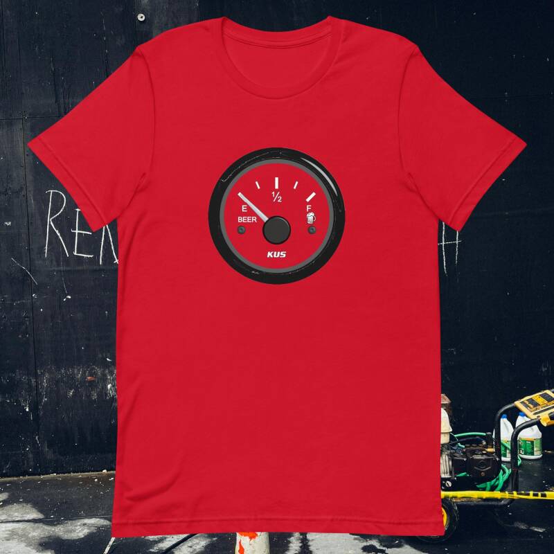 Camiseta estampado indicador nivelde cerveza