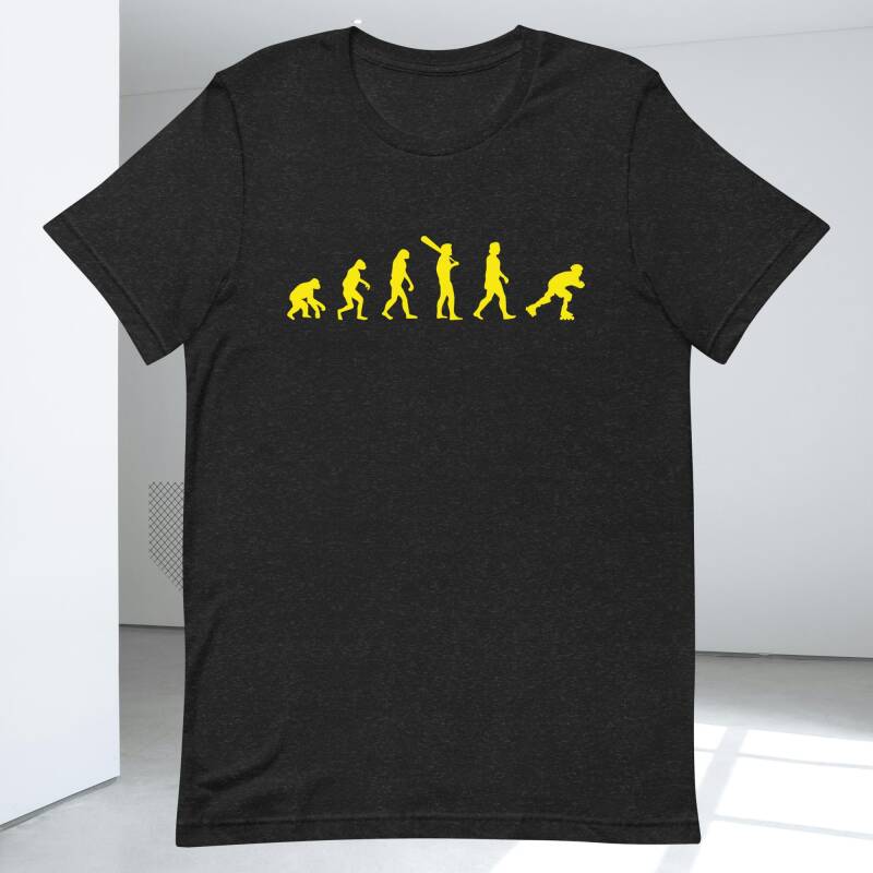 Camiseta nueva "Evolución del patinaje amarillo" - Novedad Kami-zzetas