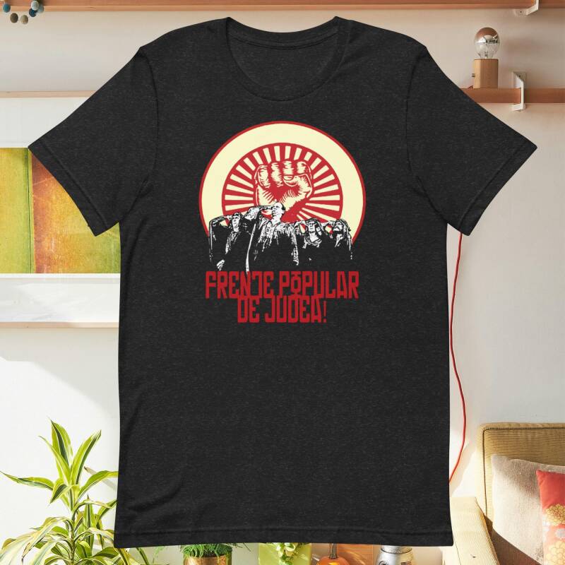 Camiseta sencilla negra pelicula La vida de Bryan frente popular de Judea