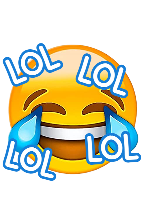Imagen emoji LOL para sección rincón del humor "camisetas de humor", "camisetas divertidas", "camisetas originales de humor", "diseños graciosos", "ropa con frases divertidas", "camisetas ingeniosas" emoji riendo LOL