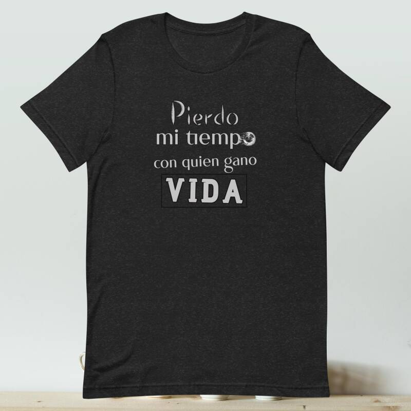 Camiseta manga corta negra pierdo mi tiempo