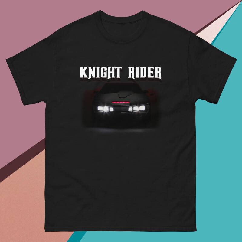 camiseta negra coche fantastico knight rides luces sobre oscuridad  retro series Tv 80s 90s