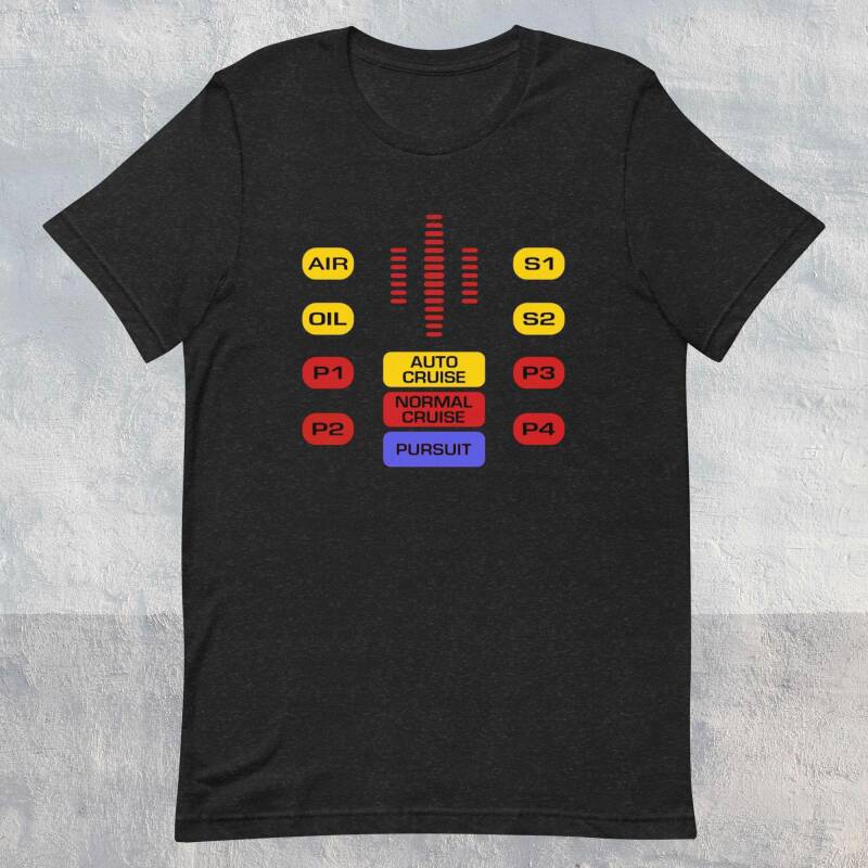 Camiseta negra consola voz kitt Coche fantásticoserie tv 80s