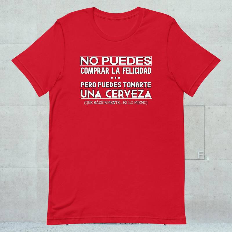 Camiseta de cerveza con frase "No puedes comprar la felicidad" - Beer Friends Kami-zzetas