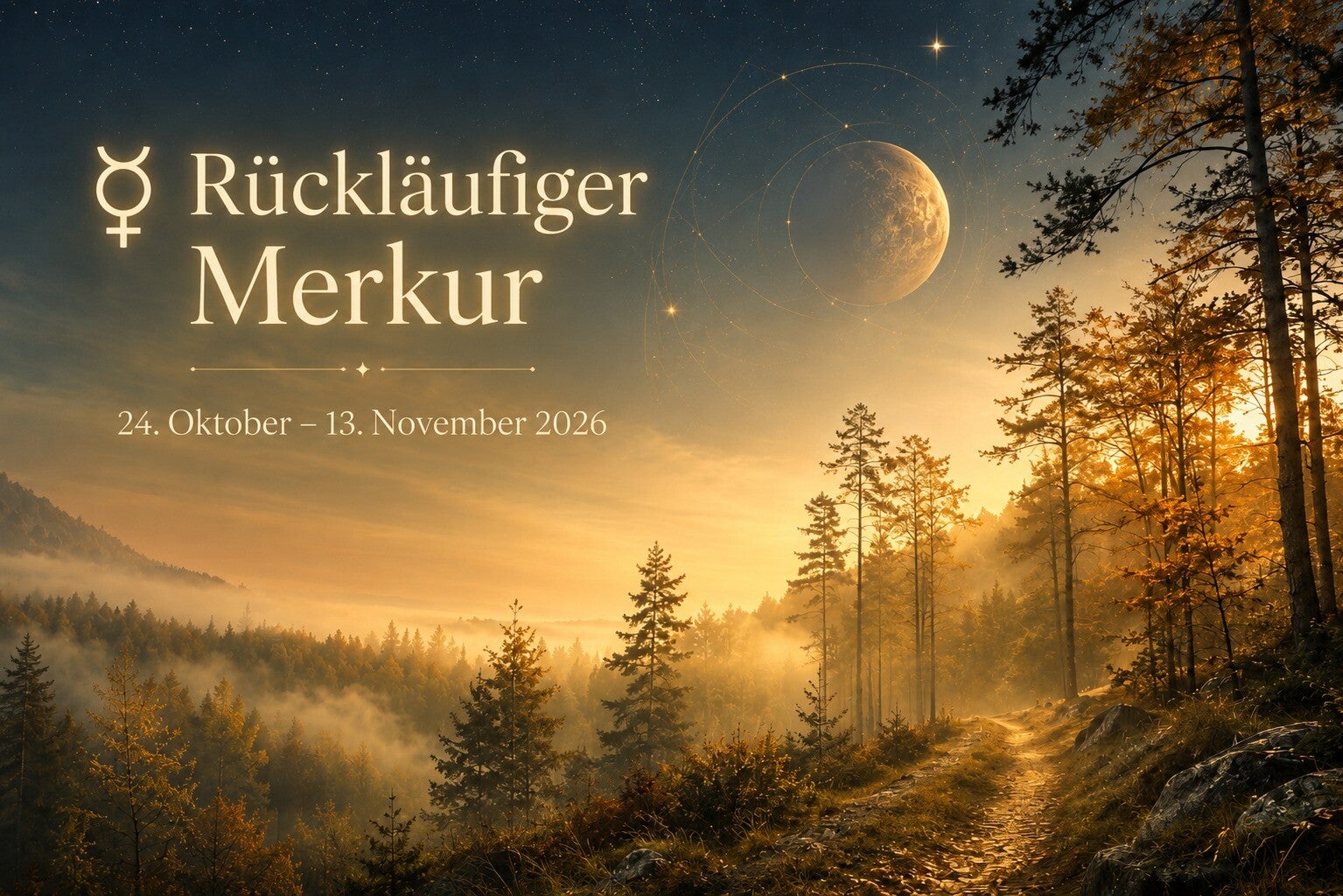 Titelbild zum rückläufigen Merkur vom 24. Oktober bis 13. Novem