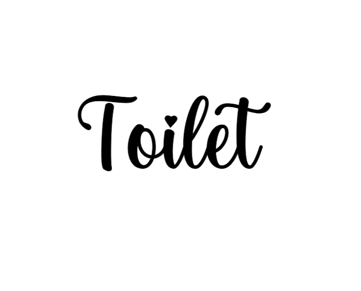 Deursticker 'Toilet' Lettertype naar keuze