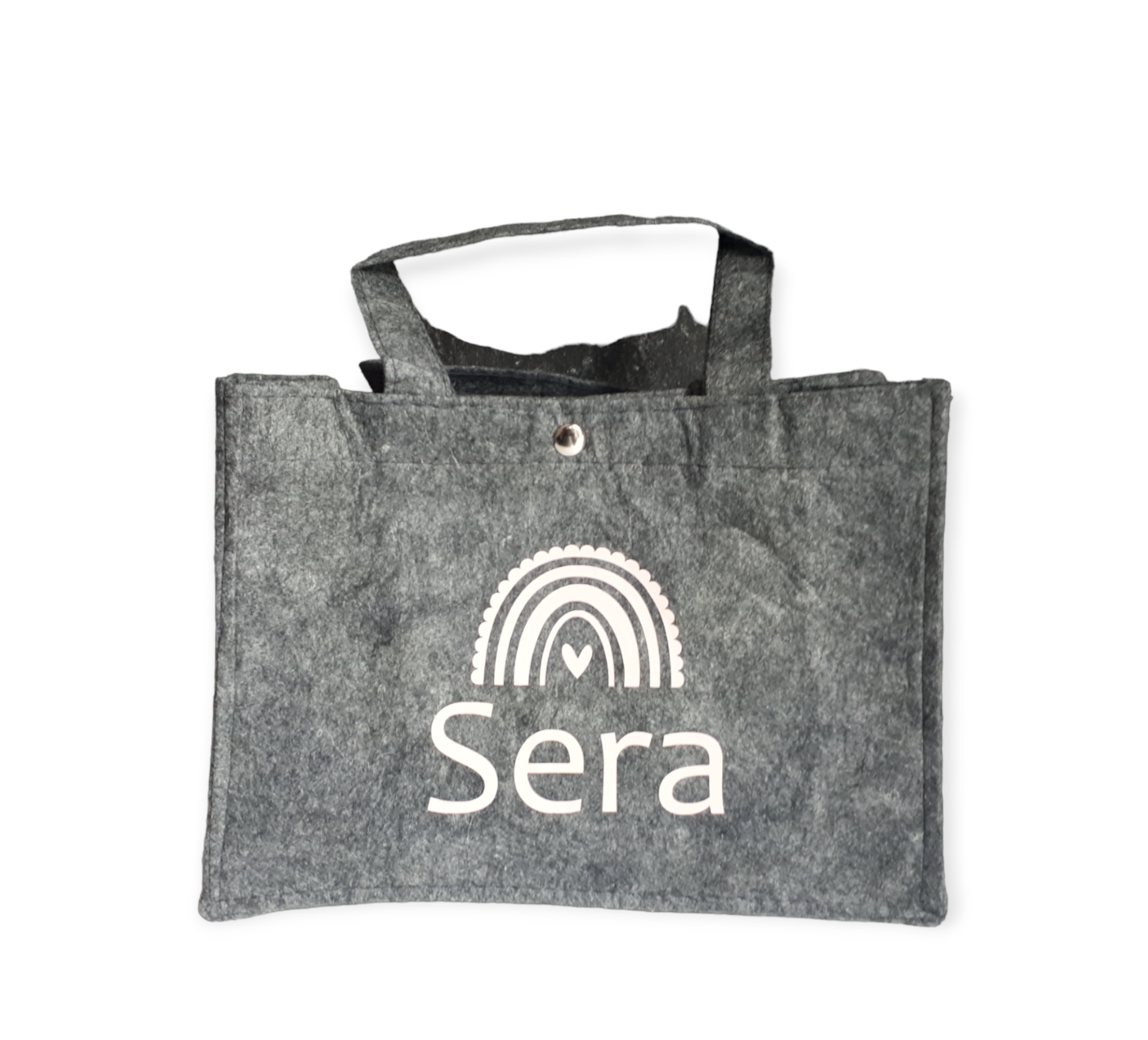 Vilten mini tas met opdruk