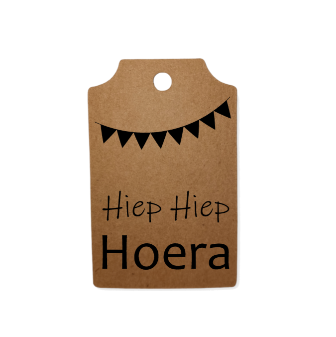 Mini label kraft 'Hoera'
