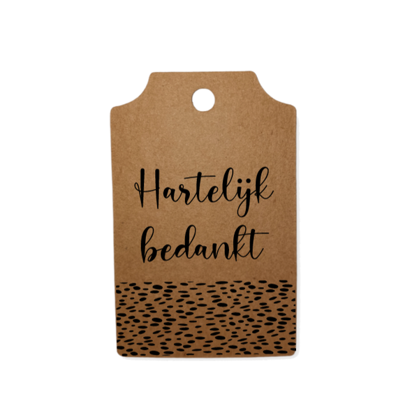 Mini label kraft 'Bedankt'