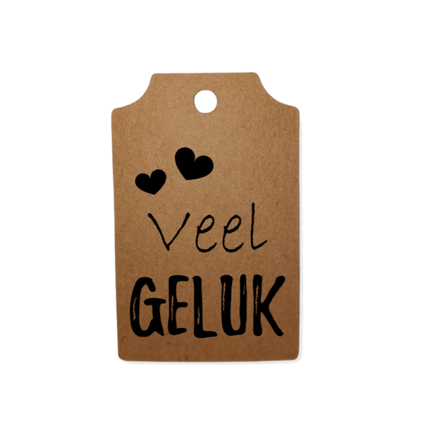 Mini label kraft 'Veel geluk'