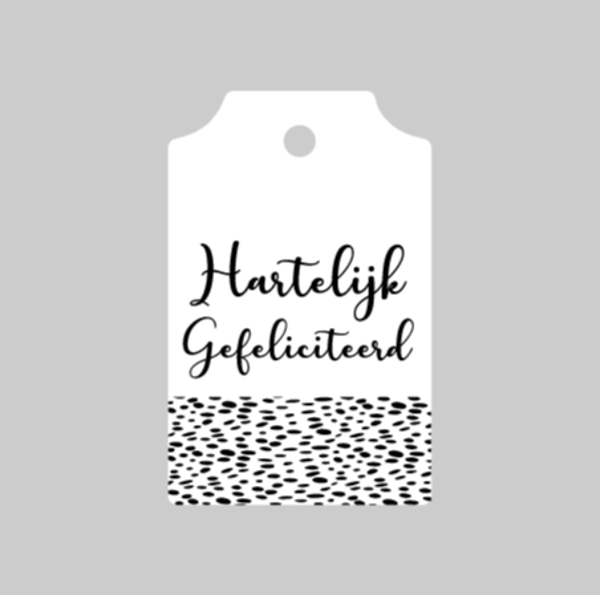 Mini label 'Gefeliciteerd'
