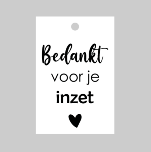 Mini label kraft 'Bedankt'