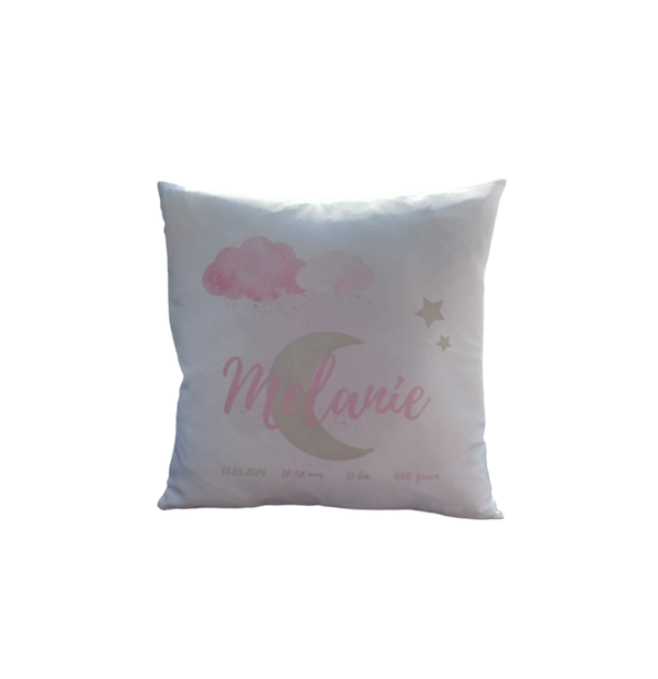Geboorte kussen roze