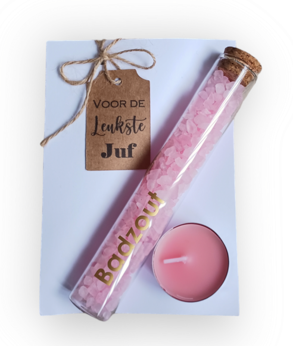 (voeten)badzout met geurkaarsje