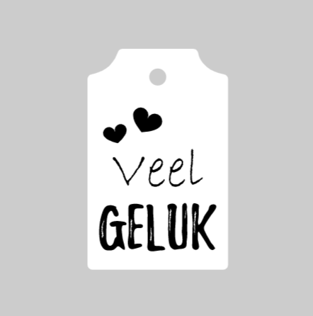 Mini label 'Veel geluk'