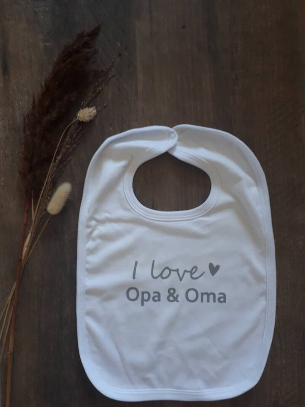 Slabbetje 'i love opa & oma'
