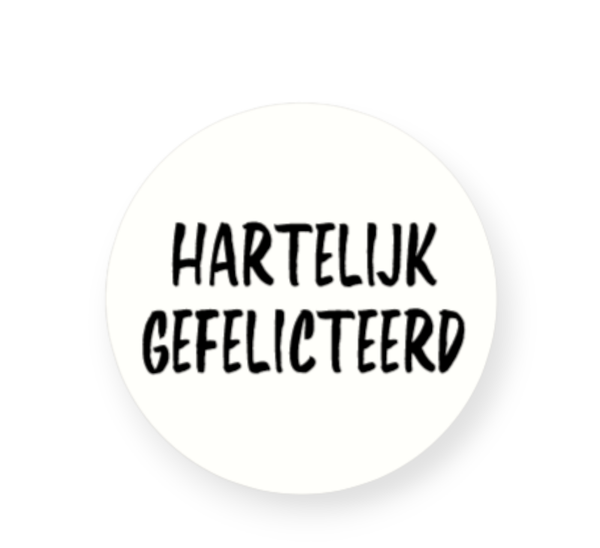 Sticker gefeliciteerd