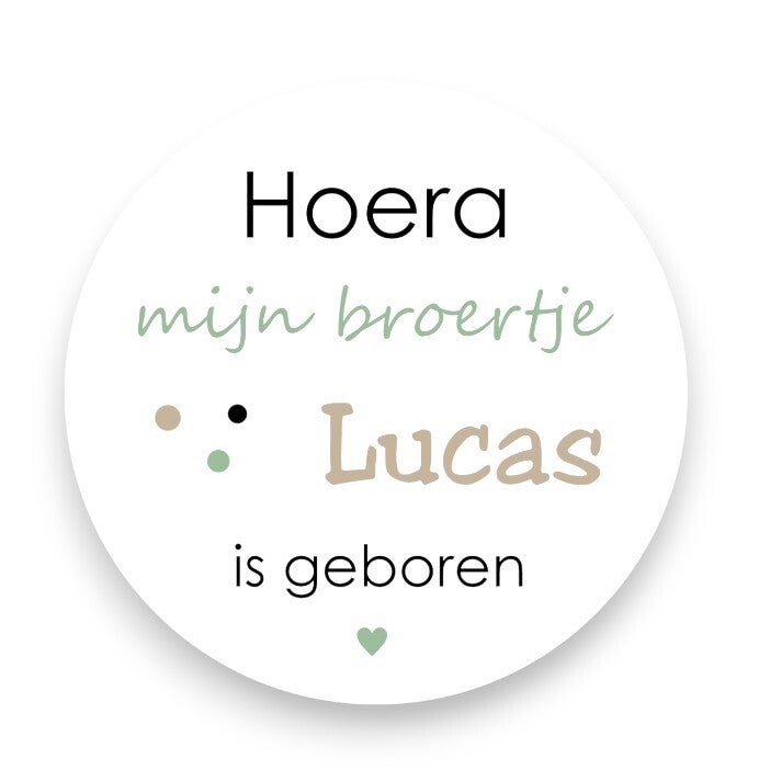 Stickers - geboorte broertje - stippen