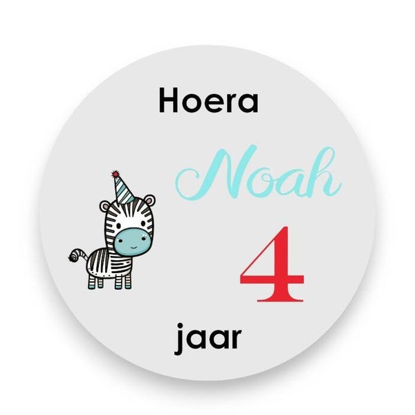 Stickers - verjaardag - zeebra