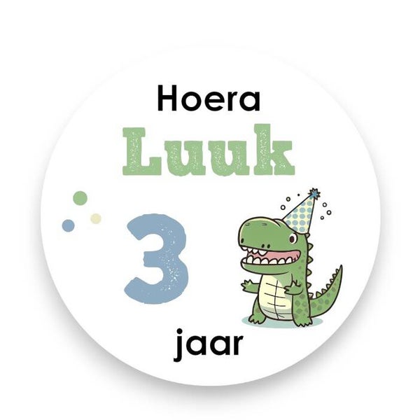 Stickers - verjaardag - krokodil