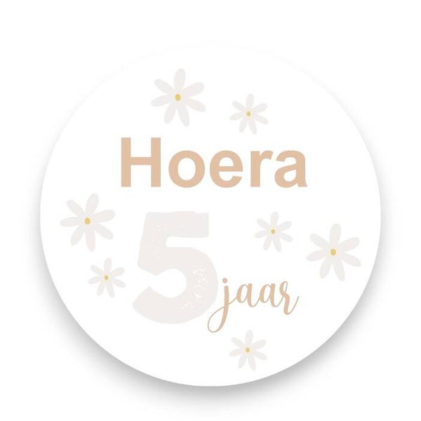 Stickers - verjaardag - madeliefjes