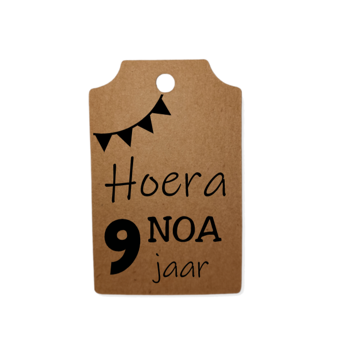 Mini label kraft 'Verjaardag'