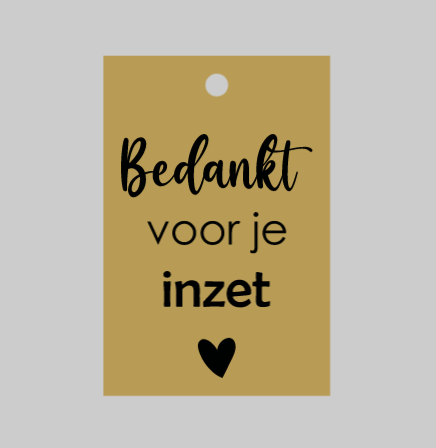 Mini label kraft 'Bedankt'