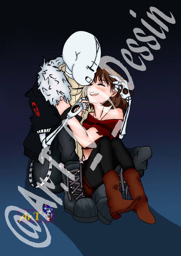Fanart G!Sans x Frisk {UNDERTALE I Au }