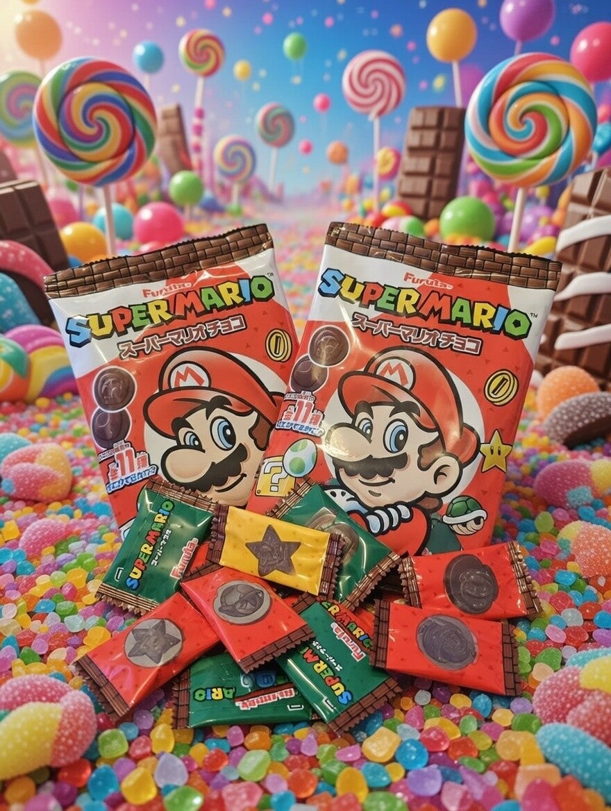 Mario Chocolaatjes,25 stuks,rond,div.prints