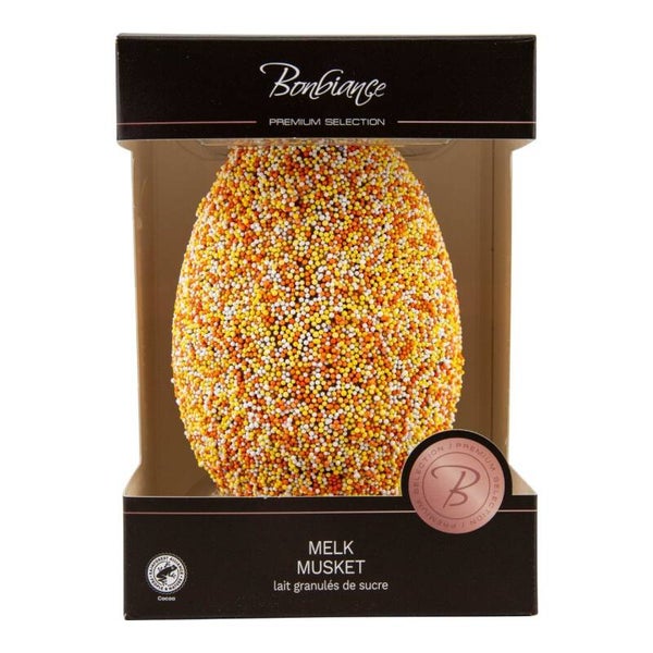 Luxe paasei met oranje spikkels