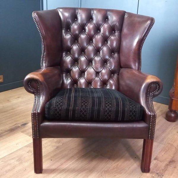 2x Chesterfield Wingback Fauteuil