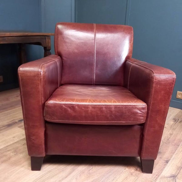 Rundlederen clubfauteuil