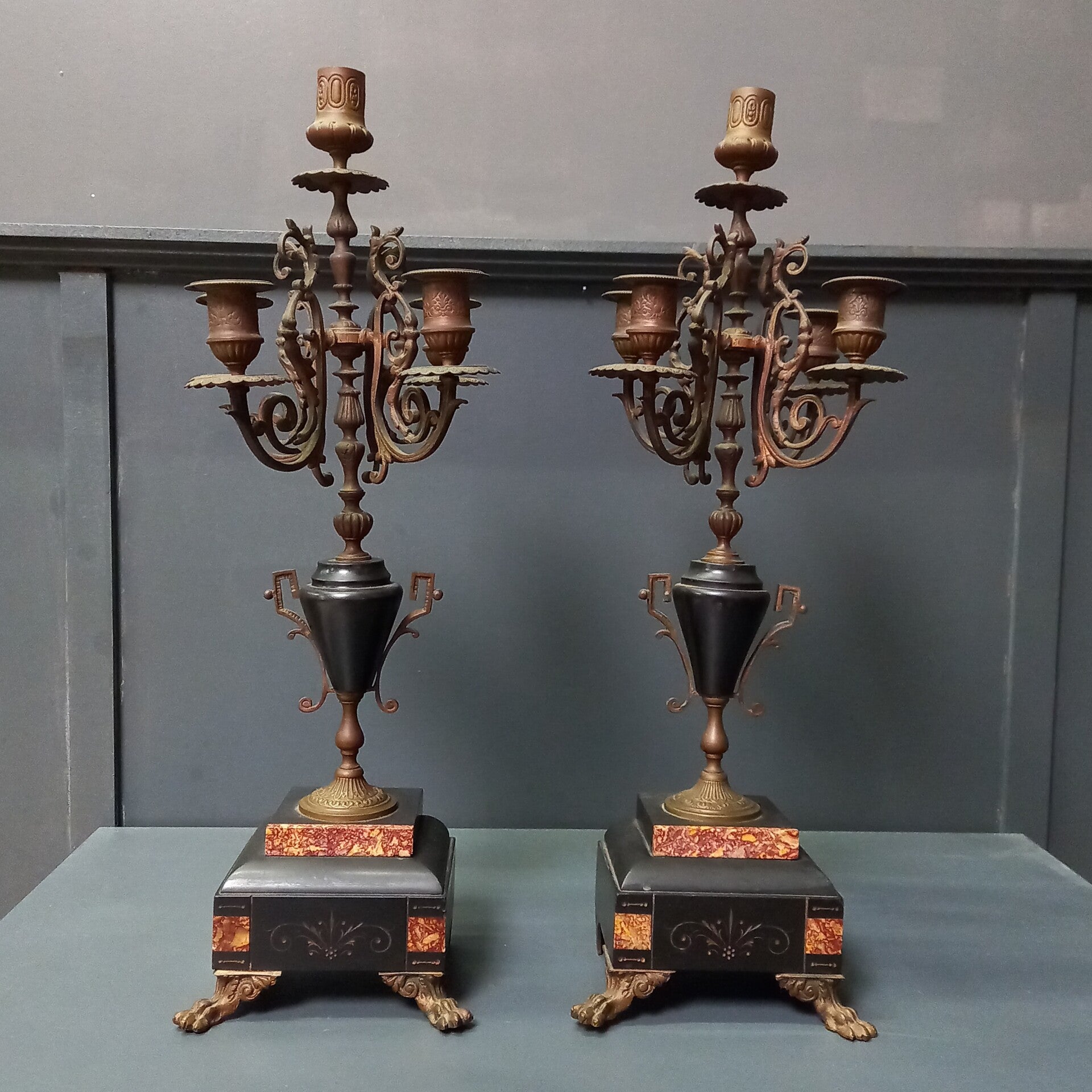 Set 19e eeuwse Napoleon III kandelabers