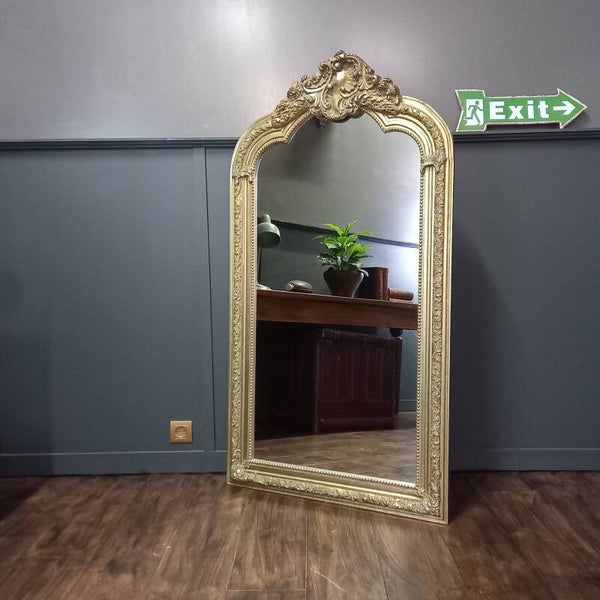 Grote Vintage Franse Schouwspiegel Barok Houten Lijst