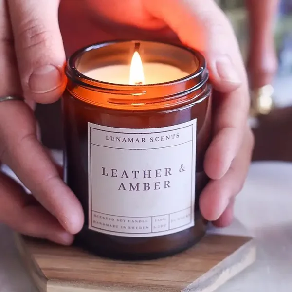 Leather & Amber Candle