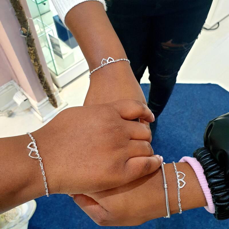 sisters matching heart permanent bracelets