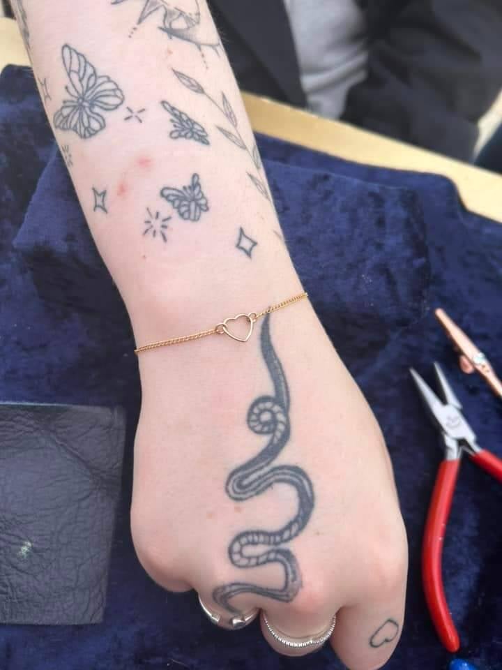 gold heart permanent bracelet